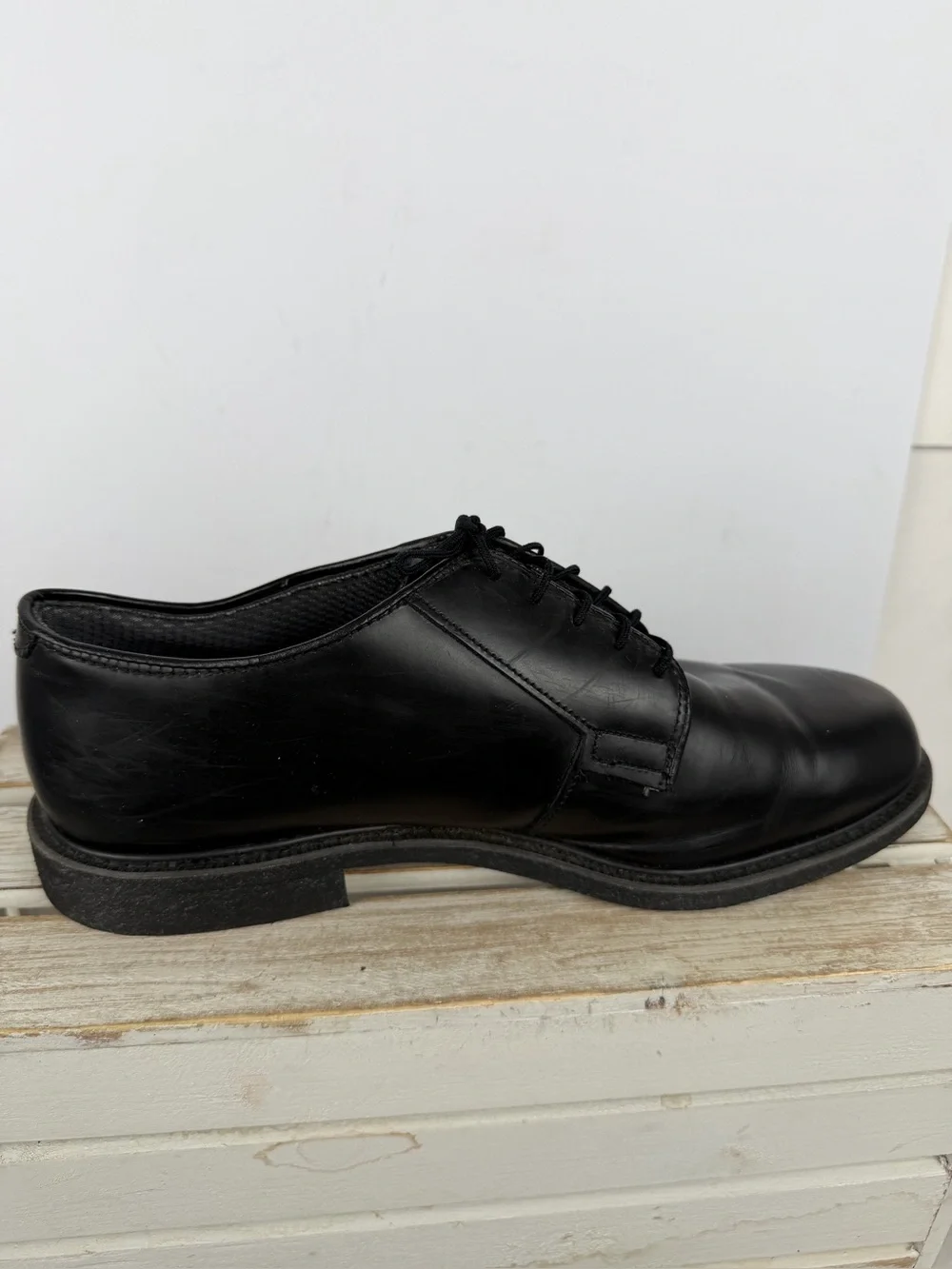 Bates Men's Leather Uniform Oxfords black leather size 10.5 Wide 3E